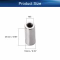 Heyiarbeit M6 Height 25mm 304 Stainless Steel Threaded Sleeve Rod Bar Stud Round Coupling Connector Tube Nuts Silver Tone 20pcs