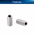 Heyiarbeit M6 Height 25mm 304 Stainless Steel Threaded Sleeve Rod Bar Stud Round Coupling Connector Tube Nuts Silver Tone 20pcs