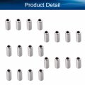 Heyiarbeit M6 Height 25mm 304 Stainless Steel Threaded Sleeve Rod Bar Stud Round Coupling Connector Tube Nuts Silver Tone 20pcs