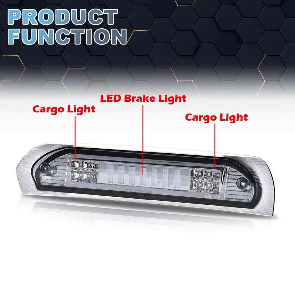 Led 3rd Brake Light For Dodge Ram 1500 2002 2008 And 2500 3500 2003 2009 Chrome Housing Smoky Lens Cargo Assembly