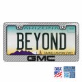 Ipick Image For Gmc In 3d On Silver Real 3k Carbon Fiber Finish Abs Plastic License Plate Frame