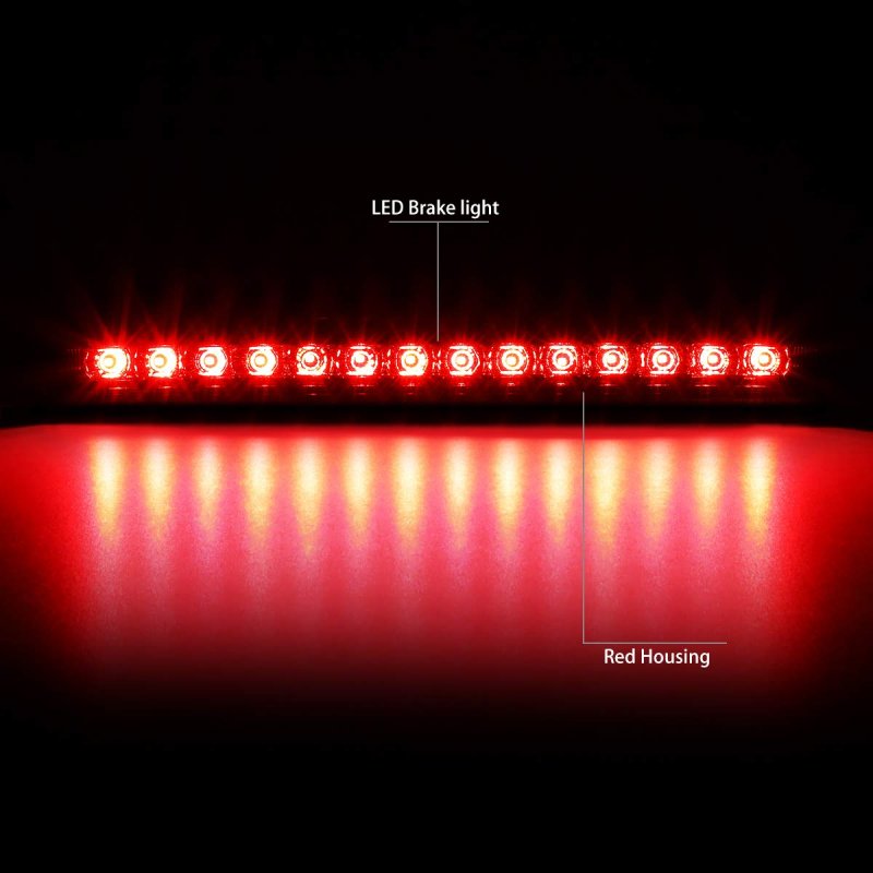 Dna Motoring 3bl-tlc98-led-rd Red Lens Led Third Tail Brake Light For 98-07 Land Cruiser
