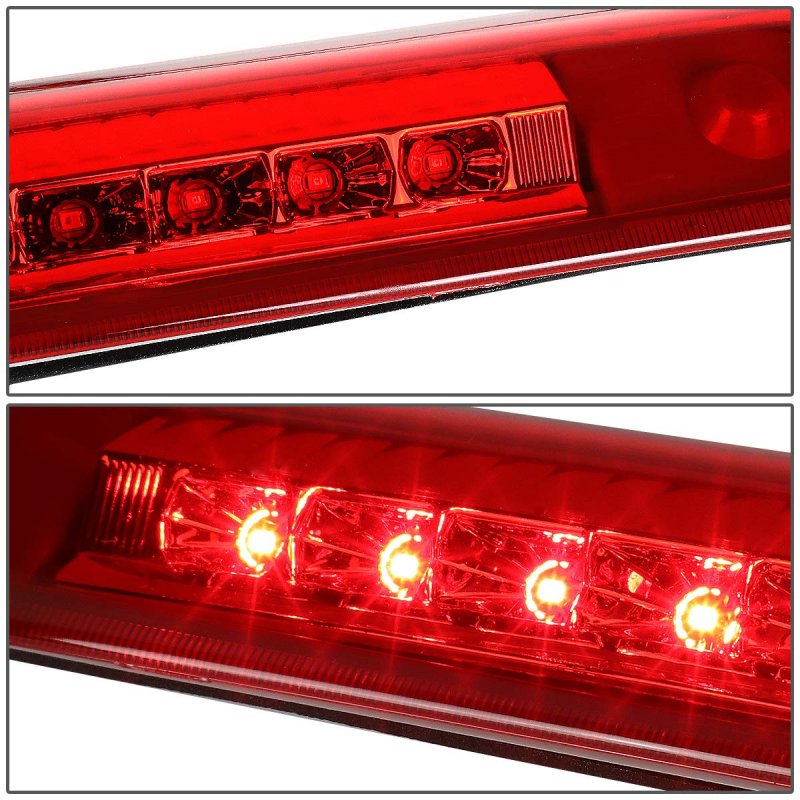 Dna Motoring 3bl-tlc98-led-rd Red Lens Led Third Tail Brake Light For 98-07 Land Cruiser
