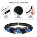 American Ukraine Flag Love Heart Steering Wheel Cover Protector Elastic Neoprene Car Wrap Accessories Vehicle Auto Trucker