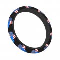 American Ukraine Flag Love Heart Steering Wheel Cover Protector Elastic Neoprene Car Wrap Accessories Vehicle Auto Trucker