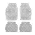 A Set Of 4 Universal Fit Plastic Floor Mats With Metallic Finish Chrome 
