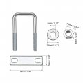 Uxcell Square U-bolts 1 25mm Inner Width Carbon Steel M8 With Nuts Frame Plate Round Washers 2 Set