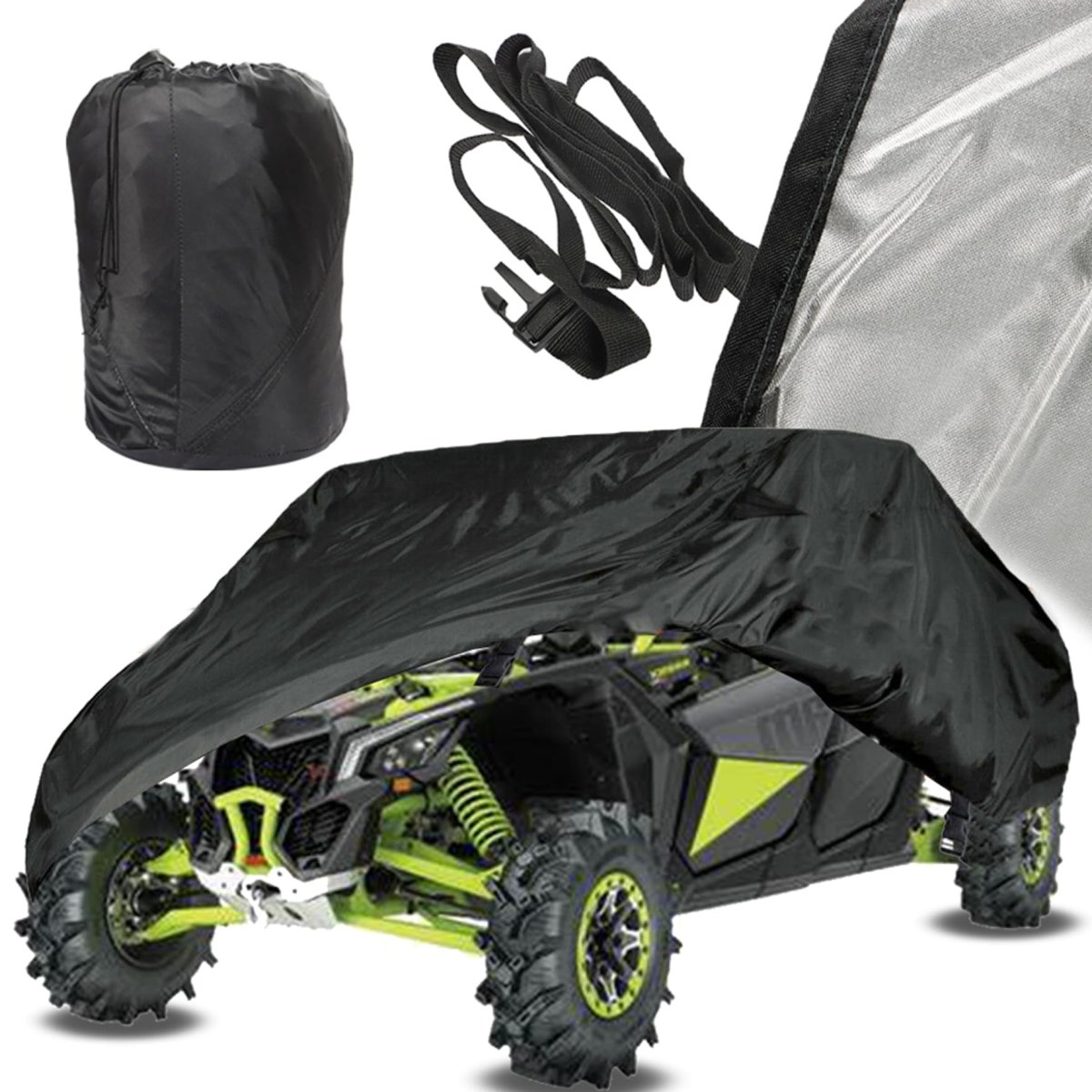 Utility Vehicle Cover For Maverick X3 Max Rs Turbo R 2018 2020 Waterproof 300d Oxford Cloth 110 52 60 0 X 64 3 In Black