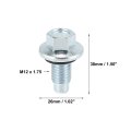 4 Pcs M12 X 1 75 Steel Engine Oil Drain Plug Screw With Seal Ring For Buick Silver Tone