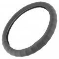 Bdk Sw-899-sg Leather Car Steering Wheel Cover Size 13 5 To 14 Universal Fit Easy Installation Small Gray 