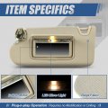 Factory Style Sun Visor Sunshade With Vanity Light And Mirror Compatible Altima Lighted Models 13-18 Driver Left Side Beige