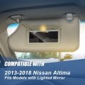 Factory Style Sun Visor Sunshade With Vanity Light And Mirror Compatible Altima Lighted Models 13-18 Driver Left Side Beige