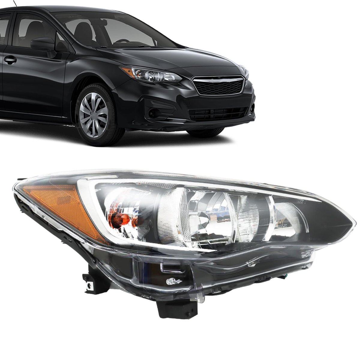 Right Headlamp Passenger Side For 2017-2018 Impreza Crosstrek Headlight Assembly Replacement 84001fl00a Chrome Housing Clear