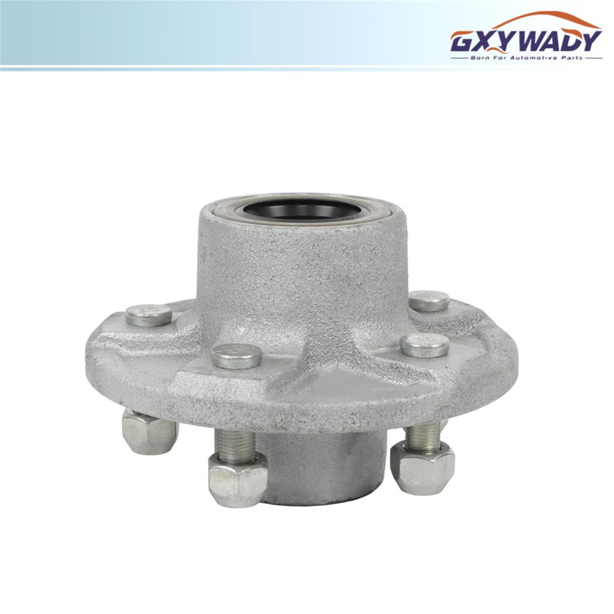 Pre Assembled 5 On 4 In Galvanized Trailer Hub Kit Replacement For 3500 Lbs 84 Spindle With Bearing 3 Piece Set
