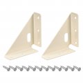 2pcs Angle Corner Brackets 86mm X Cold Rolled Steel Braces Joining Support With Screws For Desk Bed Edge Beige 