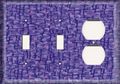 Two Switch One Duplex Receptacle Plate Purple Squares 