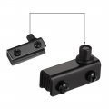 Uxcell 5-6mm Glass Door Magnetic Catch Latch Closures Abs Black With Clamp Set