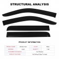 Aintier Side Window Deflectors Sun Rain Guards Set Fit For 2005-2018 Nissan Frontier 4 Pcs Black