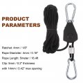 Uxcell 2pcs 1 8 4mm Tie Down Ratchet Rope Hanger Metal Gears 16 4ft 5meter Strap Head With Aluminum Buckle Ratcheting Pulley