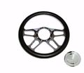 Chrome Aluminum 14 Billet New Age Half Wrap Steering Wheel Smooth Horn Button 