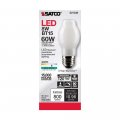 Satco 6pk 8w Bt15 Led 4000k Medium Base White Dimmable 60w Equiv