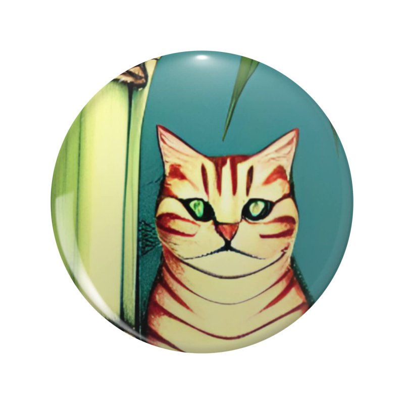 1080 Graphics Bamboo Tree Cat Key Chain Double Sided Stainless Steel Keychain