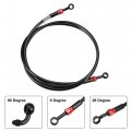X Autohaux Brake Hose An3 28 90 Degree M10 Motorcycle Hydraulic Line Oil Pipe Fitting For Atv Motocross Racing Bike 170cm Black