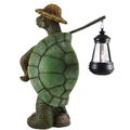 Turtle With Solar Light Lantern Statue Figurine 