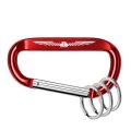 Ipick Image Officially Licensed Ford Thunderbird Laser-etched Red Metal Carabiner Keychain With Split Key Rings 