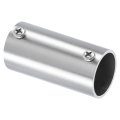 1pcs 2-way Straight Pipe Fitting Connector Fit 1 Inch 25mm Od Stainless Steel 60mm Length Structural Chain Link Fence Clamp 