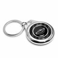 Ipick Image For Chevrolet Black Logo Real Carbon Fiber Chrome Roundel Metal Case Key Chain Keychain Official Licensed