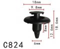 Autobahn88 Trim Panel Push-type Clip Compatible With Toyota Oem 9046706150 Pack Of 20
