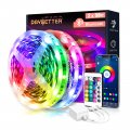 Led Strip Lights For Bedroom 100 Ft Bluetooth Music Sync Color Changing Light With Remote And App Control 2 Rolls Of 50ft Room 