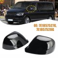 Topteng Gloss Black Wing Door Mirror Cover Caps Left Right For Vw T5 Transporter Caravelle Multivan 2010-2015 T6 2015-2019