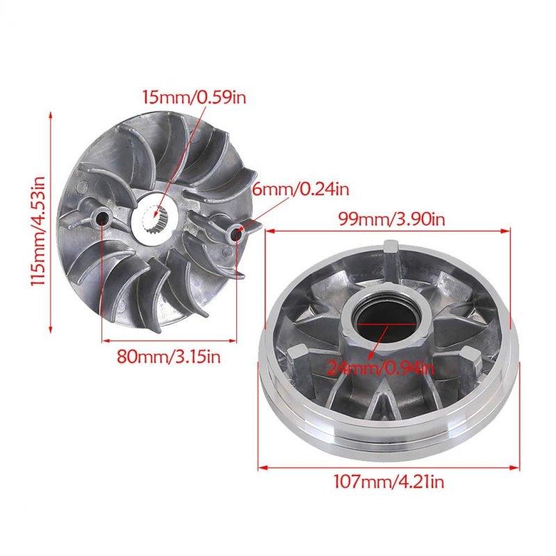 Zxtdr Clutch Assembly Variator Belt Kit For Gy6 125 150cc Scooter Atv Go Kart Taotao