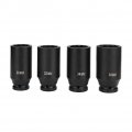 Qiilu 1 2-inch Drive Deep Spindle Axle Nut Impact Socket Set 12 Point Head Adapter High Hardness 30 32 34 36 Mm