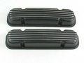 Pontiac 326 400 455 Finned Aluminum Valve Covers W O Hole Black E41272bk 