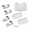 Uxcell 5-6mm Glass Door Double Head Magnetic Catch Latch Abs White With Clamp Set
