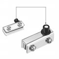Uxcell 5-6mm Glass Door Double Head Magnetic Catch Latch Abs White With Clamp Set