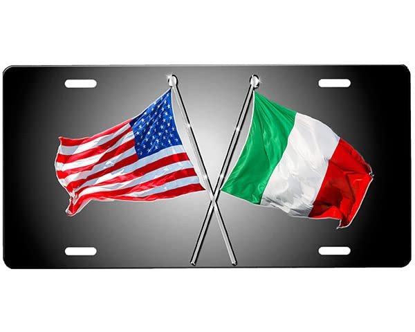 American Italian Flag License Plate