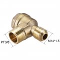 Uxcell Air Compressor Check Valve 90 Degree Male Threaded Brass Connector Pt3 8 X M14x1 5 2pcs