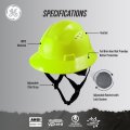 Ge Hard Hat Full Brim Padded 4-point Ratchet Suspension Ansi Z89 1-2014 Safety Hats For Men Impact Resistant Durable
