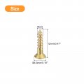 Uxcell Brass Wood Screws 50pcs M2 5 X 12mm Slotted Drive Flat Head Self Tapping Screw Countersunk For Woodworking Furniture