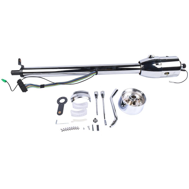 32 Chrome Stainless Steel Automatic Column Shift Tilt Steering No Key A 9 Bolt Style Wheel Adapter