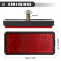 Motoforti Universal Motorcycle Bike Screw Mount Reflective Warning Reflector M5x0 8 56mm Length Plastic Red 1 Pair
