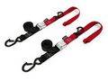 Powertye 29621-s Red Black 1 2 X 6ft Cam Buckle Soft-tye Secure Latch Tie-downs With Integrated Soft Hooks 