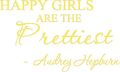 Picniva Yellow 31 X 19 Happy Girls Are The Prettiest Audrey Hepburn Art Home Mural Da Cor 