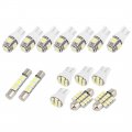 Uxcell 15pcs License Plate White Lights Interior Package Kit For Toyota Camry 2012-2014 