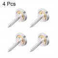 Uxcell Mirror Screws Decorative Cap Fasteners Cover Nails Electroplated Bright Silvery 14mm 0 55 Brass 4pcs