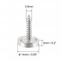Uxcell Mirror Screws Decorative Cap Fasteners Cover Nails Electroplated Bright Silvery 14mm 0 55 Brass 4pcs